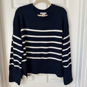 Sincerely Jules Striped Crew Neck Sweater‎ - Blue w/ White - XL - NWOT